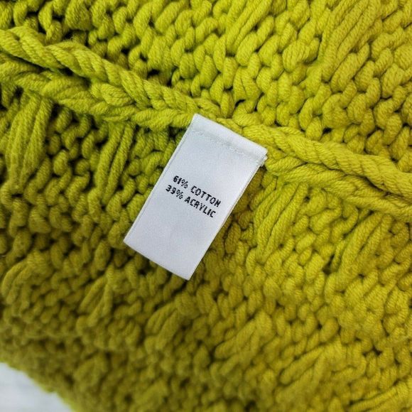 CHAUS S Avocado Green Chunky Knit Cardigan Sweater S/S Button Front Spring - Picture 8 of 8